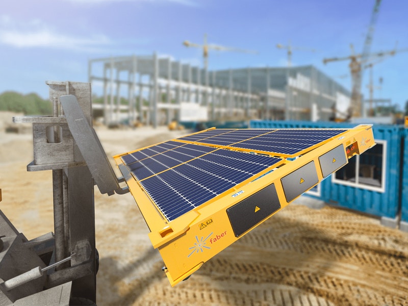 CO2-neutrale Baustelle der Zukunft – Faber erhält Energy Globe Auszeichnung für mobile Solaranlagen.